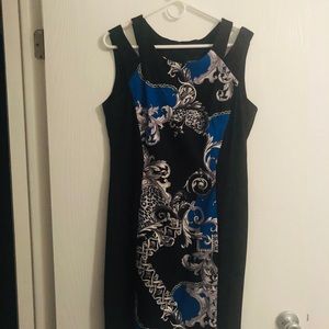 CONNECTED Cut-out black paneled dress size 14